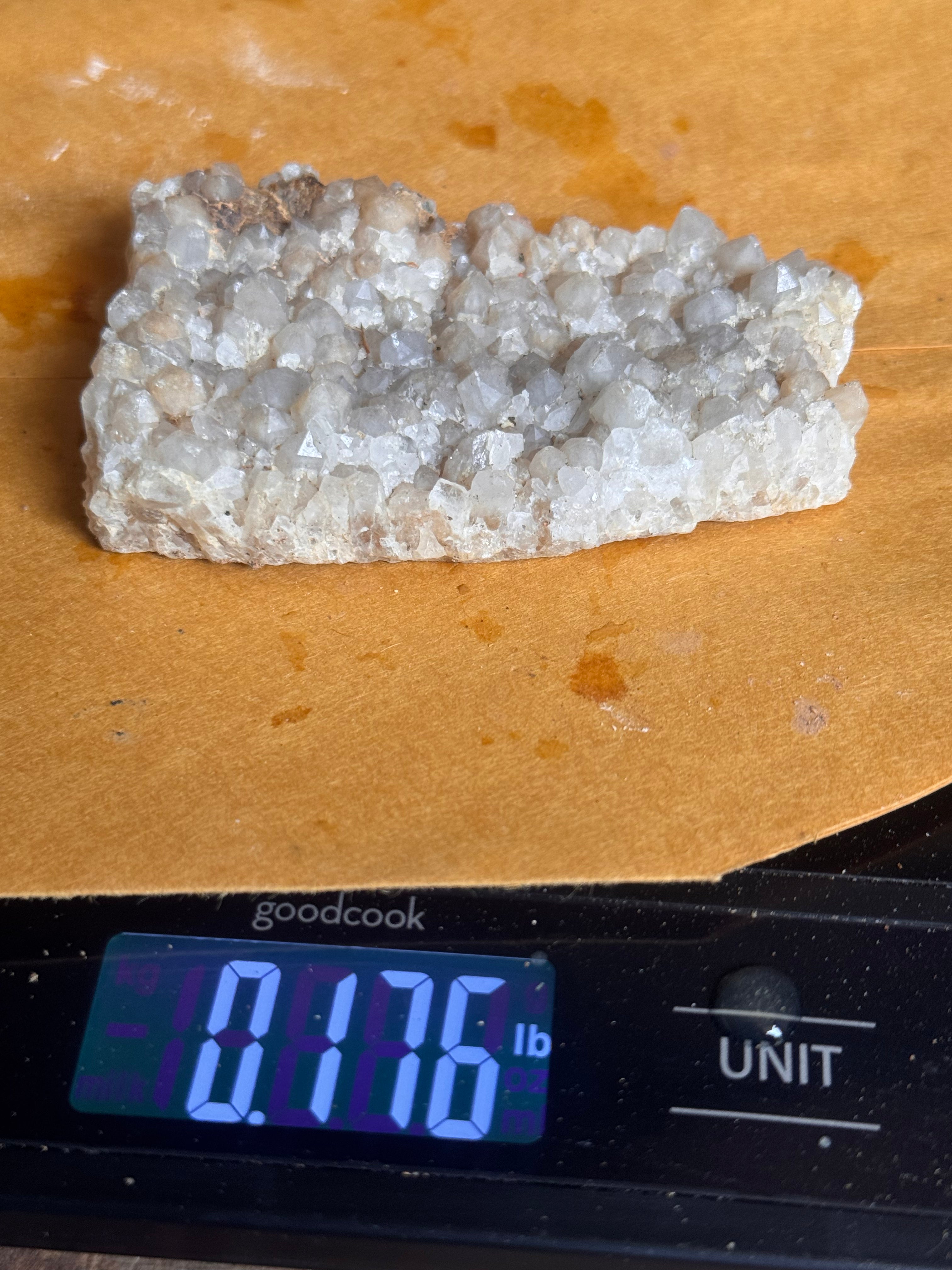 Excellent 0.176 lb Druzy Quartz Crystal Plate – Natural Sparkling Point Cluster
