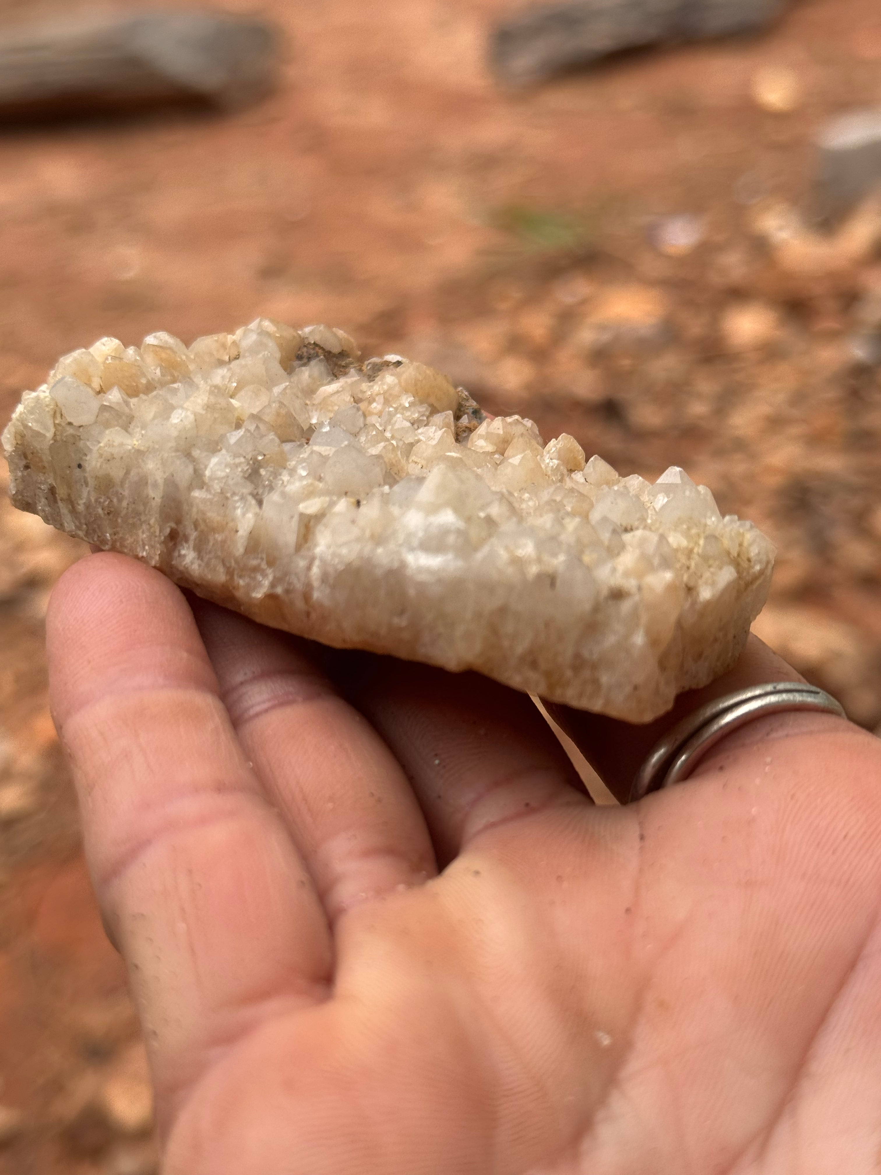 Excellent 0.176 lb Druzy Quartz Crystal Plate – Natural Sparkling Point Cluster