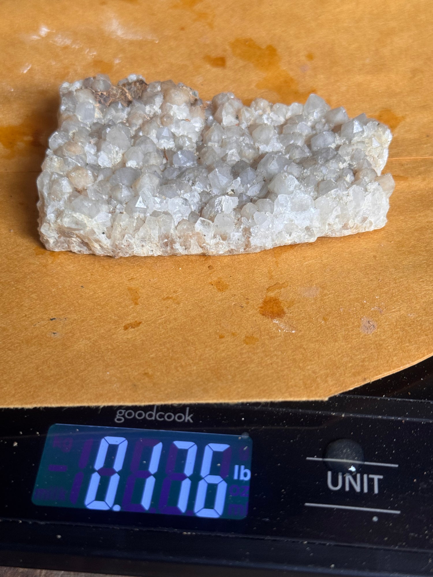 Excellent 0.176 lb Druzy Quartz Crystal Plate – Natural Sparkling Point Cluster