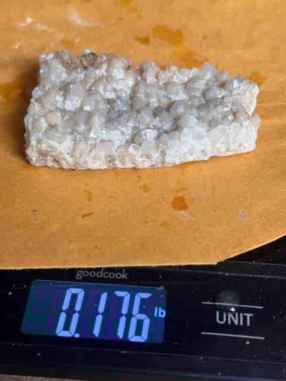 Excellent 0.176 lb Druzy Quartz Crystal Plate – Natural Sparkling Point Cluster